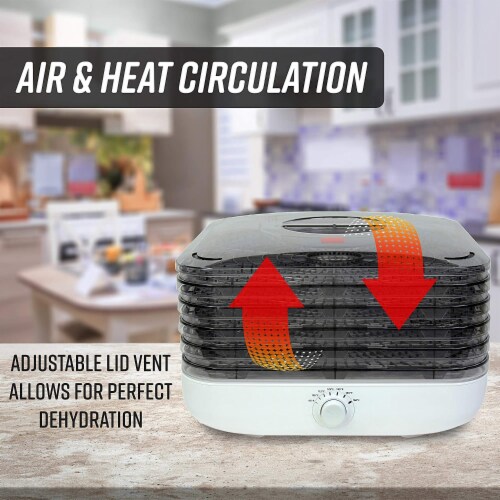 Ronco Turbo EZ-Store 5-Tray Dehydrator with Convection Air Flow, Food Preserver Adjustable T Perspective: bottom