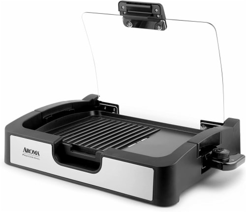 Aroma Housewares AHG-2620 Smokeless Indoor Use Electric, Compact and Portable Grill Grate an Perspective: bottom