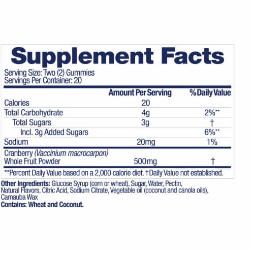 Azo Urinary Tract Health Cranberry Gummies Perspective: bottom