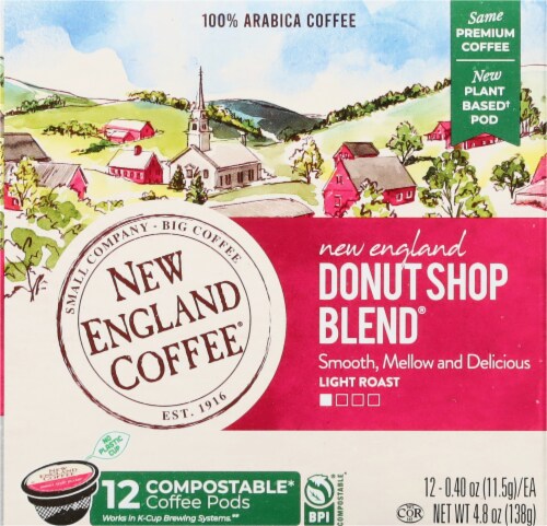 New England Coffee® Donut Shop Blend Light Roast K-Cup Coffee Pods Perspective: bottom