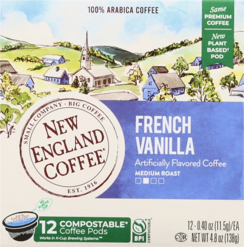 New England Coffee® French Vanilla Medium Roast K-Cup Pods Perspective: bottom