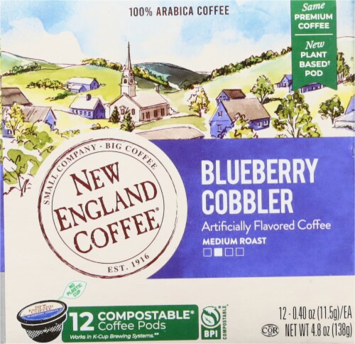 New England Coffee® Blueberry Cobbler Medium Roast Coffee Pods Perspective: bottom