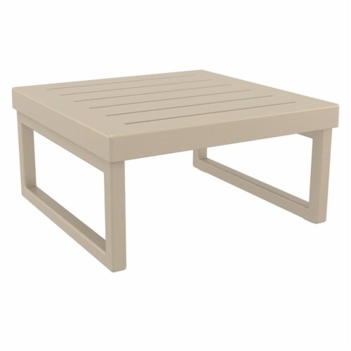 Siesta ISP137F-DVR-CNA Mykonos Ottoman with Sunbrella Natural Cushion - Taupe Square Perspective: bottom