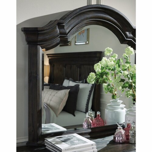 Traditional Peppercorn Shaped Mirror in Black - Magnussen Perspective: bottom