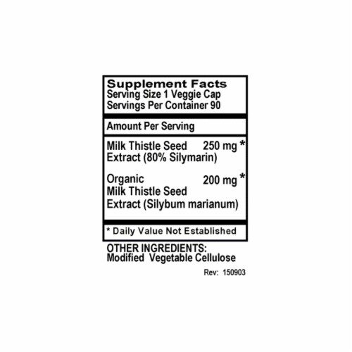 Holly Hill Health Foods, 100% Vegetarian Milk Thistle, 90 Vegetarian Capsules Perspective: bottom