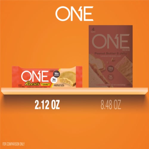 ONE REESE'S Peanut Butter Lovers Flavored Protein Bars Perspective: bottom