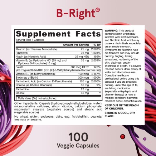 Jarrow Formulas® B-Right® Optimized B-Complex Capsules Perspective: bottom