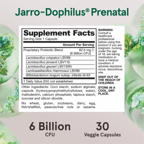 Jarro-Dophilus® Prenatal Maternity Probiotic Veggie Caps Perspective: bottom