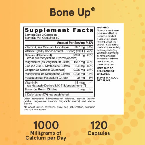 Jarrow Formulas® BoneUp® for Bone Health and Skeletal Nutrition Capsules Perspective: bottom