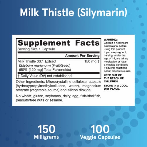 Jarrow Formulas® Milk Thistle Veggie Capsules 150mg Perspective: bottom