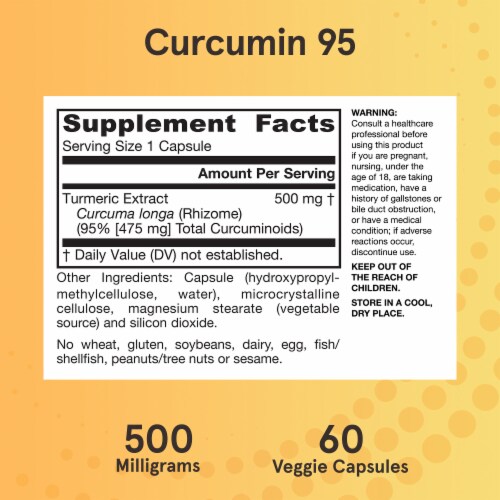Jarrow Formulas® Curcumin Turmeric Extract Capsules 500 mg Perspective: bottom