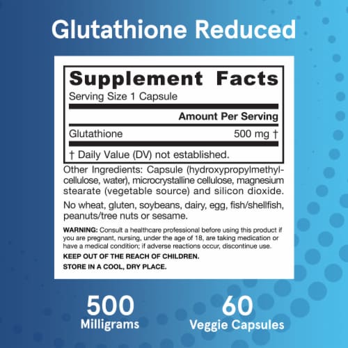 Jarrow Formulas® Reduced Glutathione Veggie Capsules Perspective: bottom