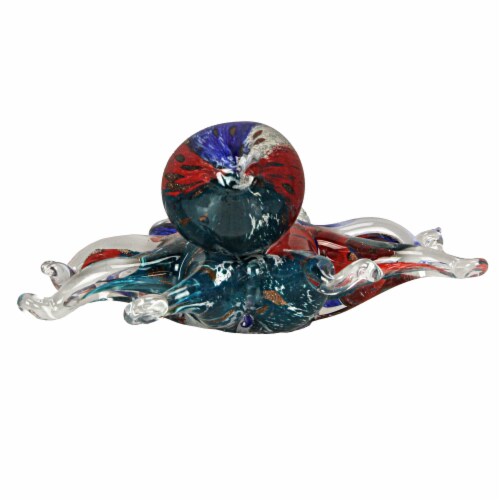 7 In Multicolor Blown Glass Octopus Paperweight Figurine Home Decor Sculpture Perspective: bottom