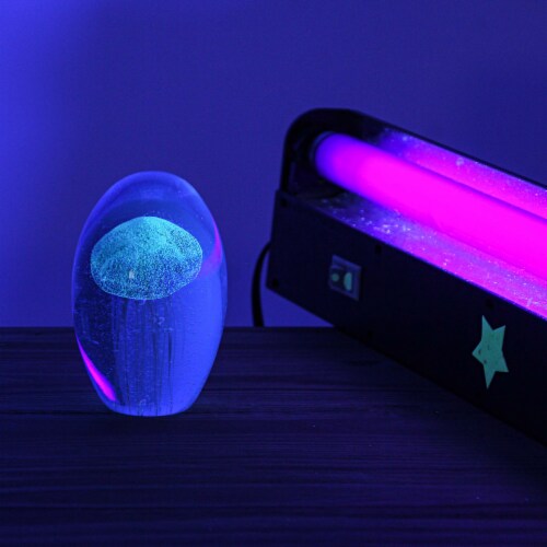 5 Inch Glass Glow In The Dark Jellyfish Paperweight Bookend Coastal Home Decor Sculpture Perspective: bottom