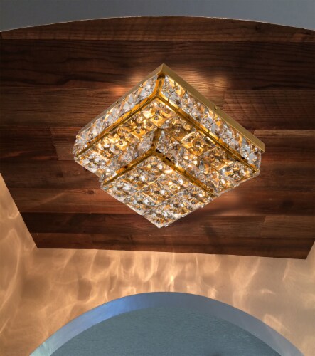 Adeline 4 Light Gold Faceted Semi Flush Mount Crystal Chandelier 1 Fred Meyer