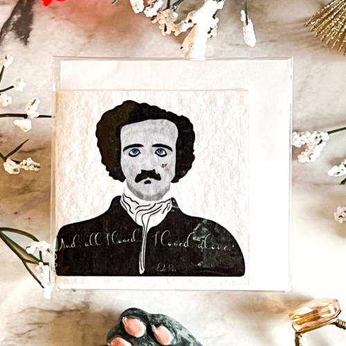 Mini Greeting Card - Wildflower Seeded - 3x3 - Edgar Allen Poe All I loved, I Loved Alone Perspective: bottom