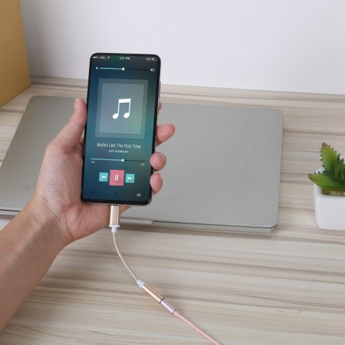 Usb c type c adapter port to 3 5mm aux audio jack gold 1 unit kroger