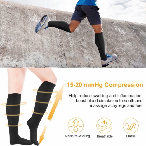 Unisex Compression Socks 15-20 mmHg Graduated Support Sports Fitness Socks Perspective: bottom