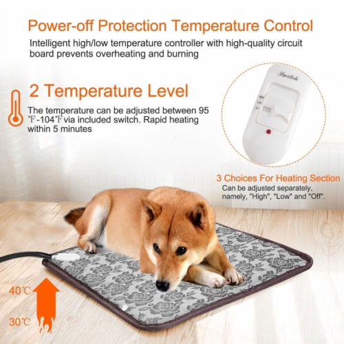 Great Choice Products Pet Heating Pad Dog Cat Electric Heated Mat  Waterproof Adjustable Temperature