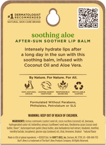 Burts Bees Sun Care Soothing Aloe Lip Balm Perspective: bottom