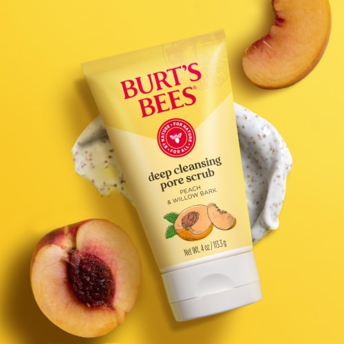 Burt's Bees Peach and Willow Bark Deep Cleansing Pore Scrub Perspective: bottom
