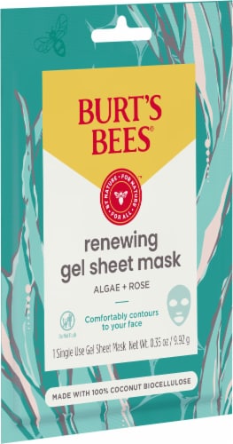 Burts Bees Renewing Biocellulose Rose & Algae Extract Gel Face Mask Perspective: bottom
