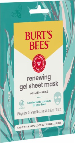 Burts Bees Renewing Biocellulose Rose & Algae Extract Gel Face Mask Perspective: bottom