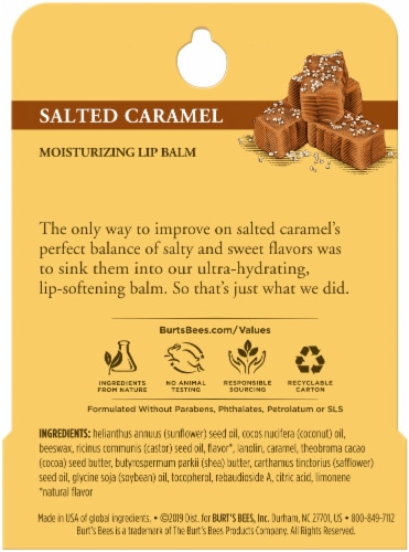 Burt's Bees Natural Origin Moisturizing Salted Caramel Lip Balm Perspective: bottom