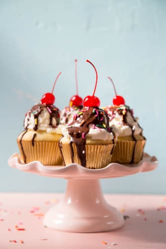 Bake it with Mel - DIY Cherry Sundae Cupcake Kit Perspective: bottom
