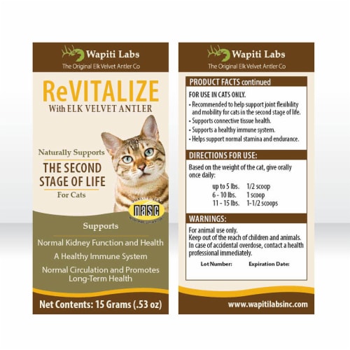 Wapiti ReVitalize -Joint, Hips, Overall & Immune Support Supplement for older Cats Perspective: bottom