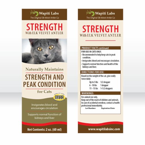 Wapiti Labs Cat Strength - Recovery Support, Overworked, Keep Cats in Peak Condition Perspective: bottom