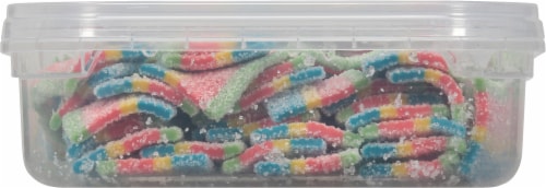 Zweet Rainbow Sour Belts Candy Tray Perspective: bottom