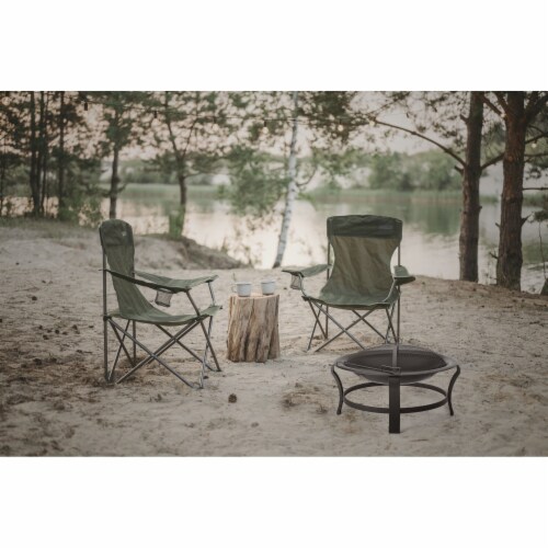 30  Portable Outdoor Fire Pit With Poker & Spark Attester, Camping, Patio Perspective: bottom