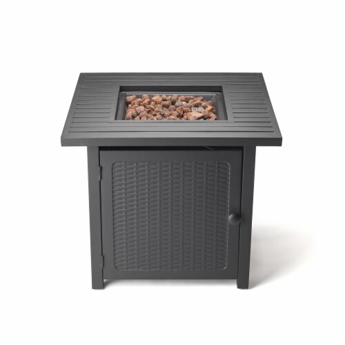 28  Outdoor Propane Gas Fire Pit With Cover & Lava Rock, Camping, Patio Perspective: bottom