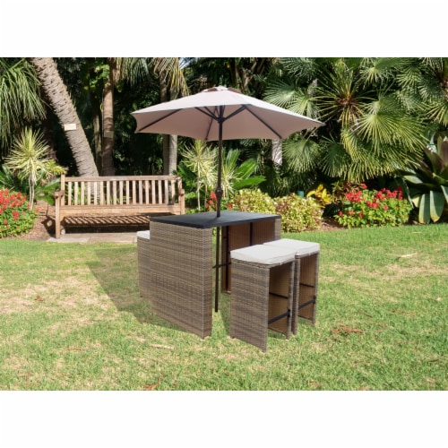 Patio bar set with umbrella deals