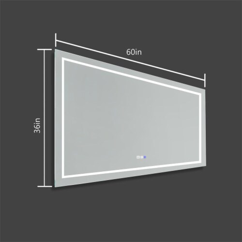 ExBrite 60  W x 36  H Led Bathroom Mirror Illuminated LED Wall Mirror Perspective: bottom