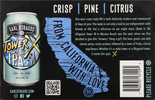 Karl Strauss Brewing Company Tower West Coast IPA Craft Beer Perspective: bottom