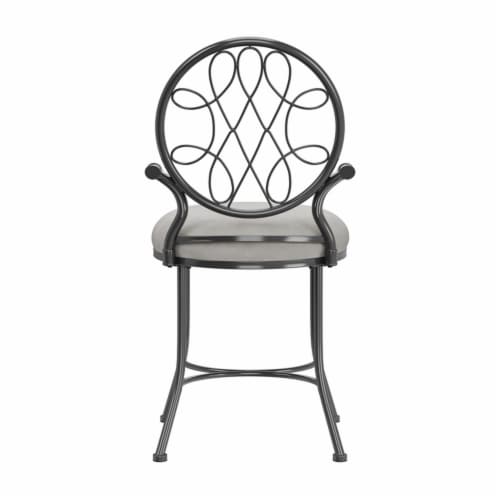 Hillsdale Furniture O'Malley Metal Vanity Stool Metallic Gray Perspective: bottom