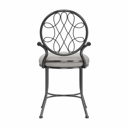 Hillsdale Furniture O'Malley Metal Vanity Stool Metallic Gray Perspective: bottom