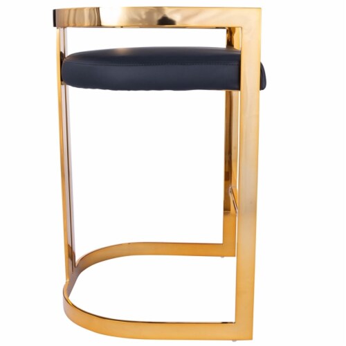 Butler Specialty Clarence Faux Leather 24 Counter Stool in Gold and Black Perspective: bottom