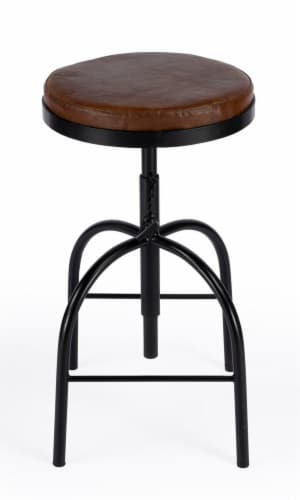 Butler Clyde Brown Leather Adjustable Bar Stool Perspective: bottom