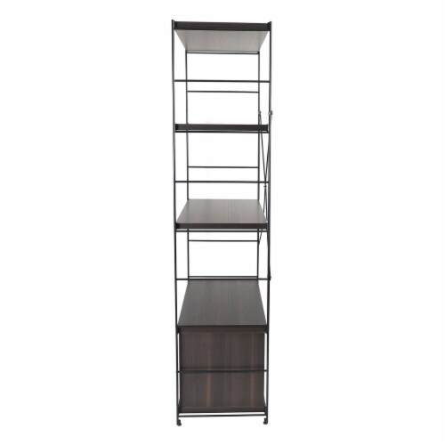 Brentwood Etagere Bookcase with Black Powder Coated Steel Frame