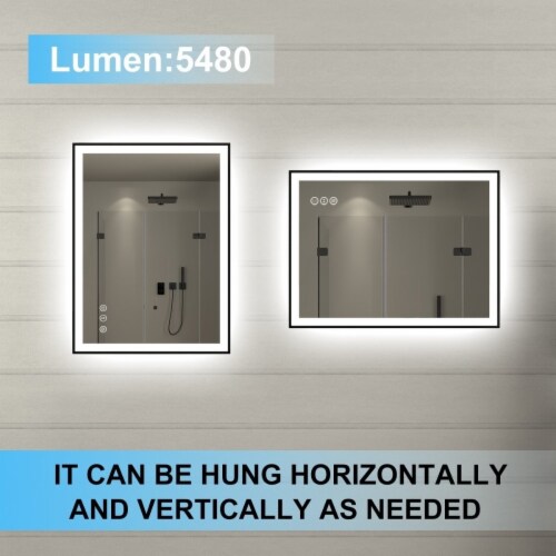 Apex-Noir 24X32 Framed Led Lighted Bathroom Mirror Matte