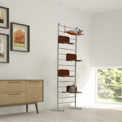 9FT Adjustable Multi-Level Cat Climber Climbing Tree Tower Scratcher Post Steps Perspective: bottom