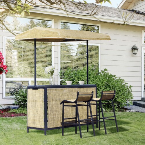 Outdoor bar set clearance with canopy