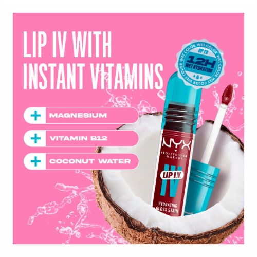 NYX Professional Makeup Lip IV Lip Gloss Stain Hydrating 13 Cranberry Splash Perspective: bottom