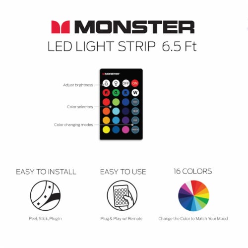 6.5' Remote Controlled Multi Color LED Light Strip Perspective: bottom