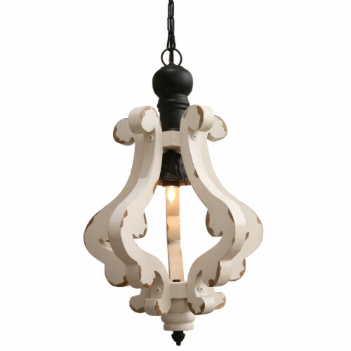 Antique white wood chandelier best sale