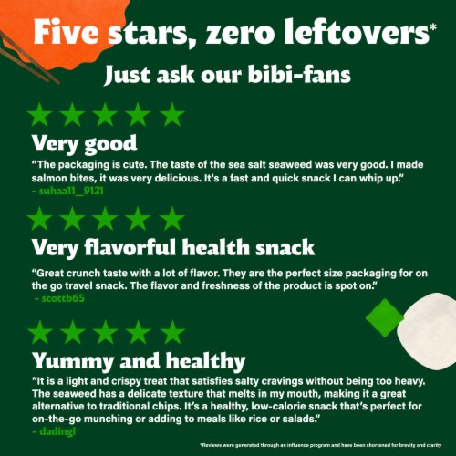 Bibigo Sea Salt Seaweed Snack Perspective: bottom