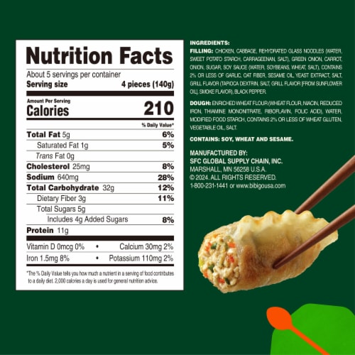 Bibigo Mandu Bulgogi Chicken Dumplings Perspective: bottom